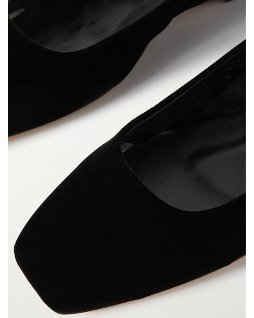 Aeyde Black Velvet Mary Jane Ballet Flats