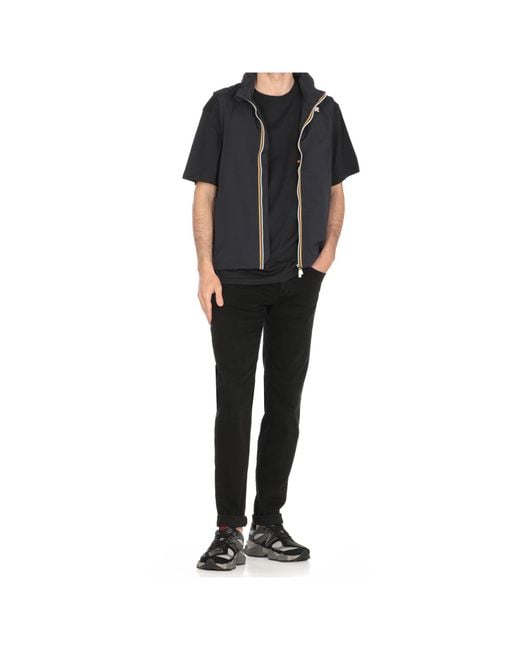 K-Way Blue Valen Zip Front Vest Jacket for men