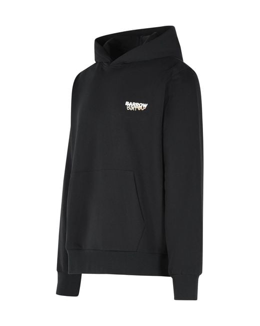 Barrow Black Teddy-Bear Printed Hoodie for men