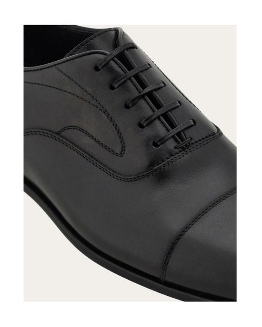 Ferragamo Black Ferragamo Lace-Up Flat Shoes for men