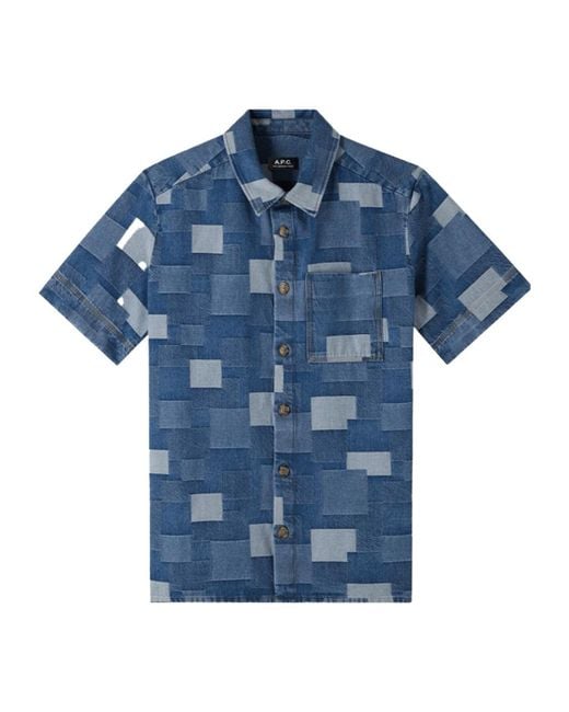 A.P.C. Blue A. P.c. Gil Short-sleeve Shirt M Indigo for men