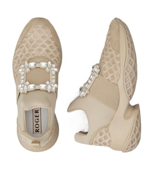 Roger Vivier Natural Viv' Run Strass Buckle Sneakers