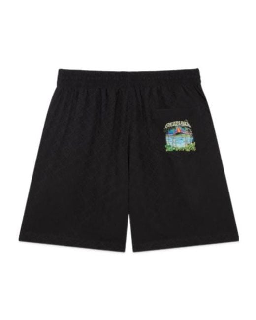 Casablanca Black Jacquard Drawstring Shorts for men