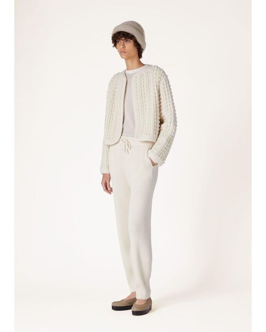 Loro Piana Natural Round Collar Long Sleeve Sweater