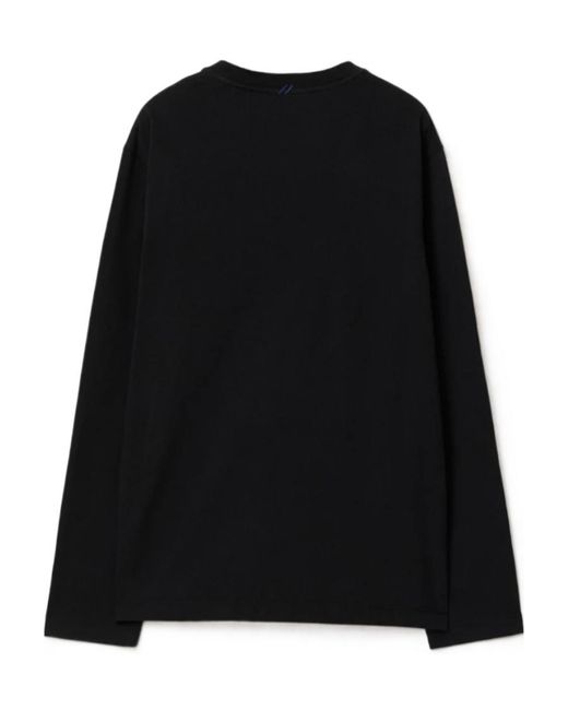 Burberry Black Logo-Detailed Long-Sleeved Crewneck T-Shirt for men