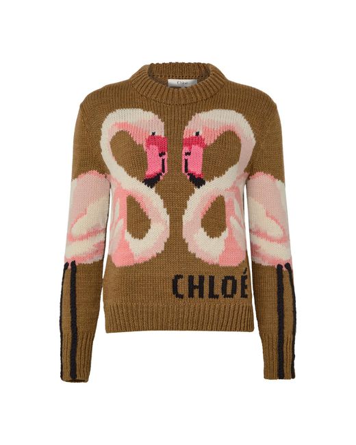 Chloé Brown Logo Sweater