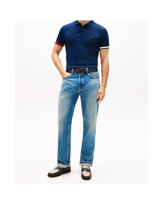Tommy Hilfiger Blue Logo Short Sleeve Polo Shirt for men
