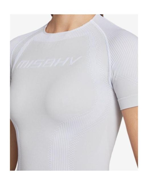 M I S B H V White Fitted Sport T-Shirt