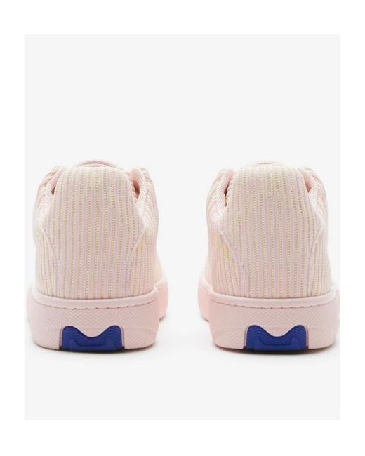 Burberry Pink Box Checked Low-Top Sneakers