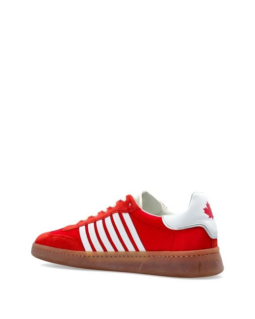DSquared² Red Boxer Stripe Low-Top Sneakers for men