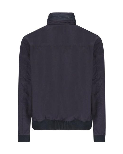 Fay Blue High-Neck Zip-Front Bomber Jacket for men