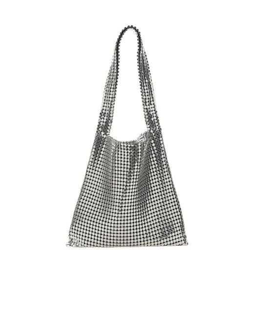 Rabanne White Chainmail Detail Top Handle Bag