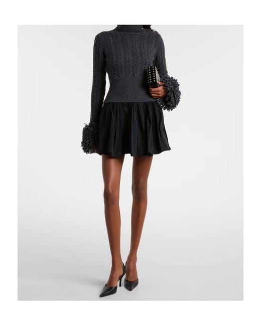 Patou Blue Cable-Knit Long-Sleeved Sweater