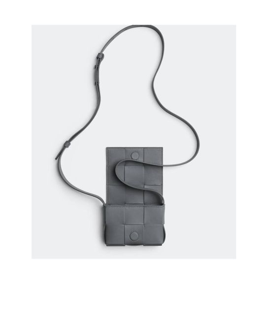 Bottega Veneta Gray Logo Cross-Body Bag