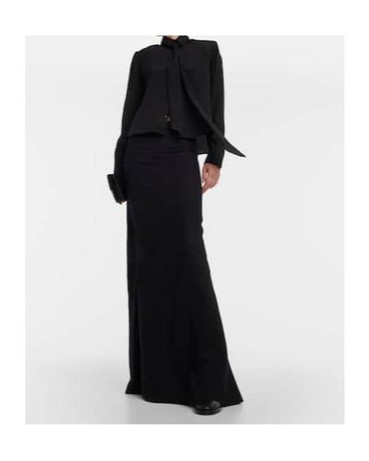 Ann Demeulemeester Black Virgin Wool Maxi Skirt