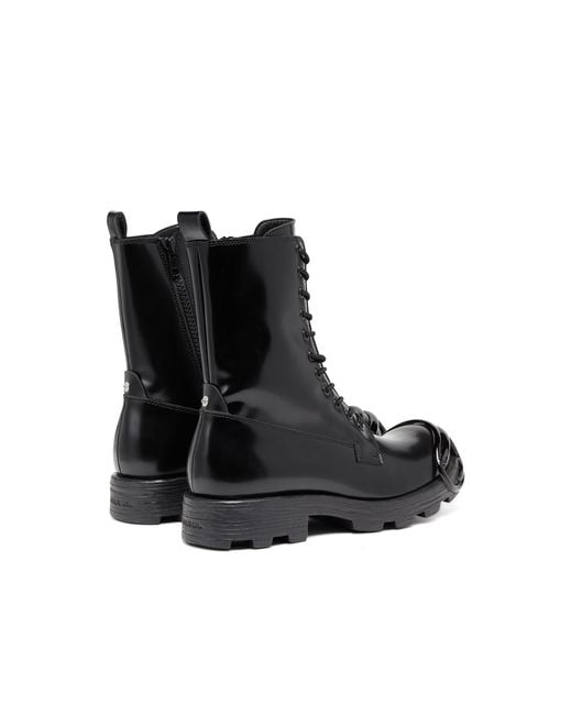 DIESEL Black D-Hammer Lace-Up Boots for men