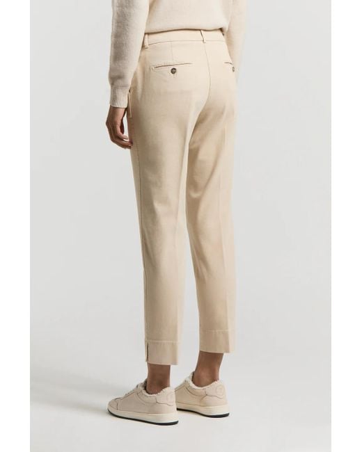 Peserico Natural Ruffled Fabric Trousers