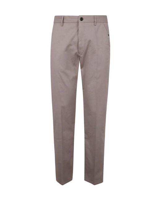 Incotex Gray Pressed-Crease Chino Trousers for men