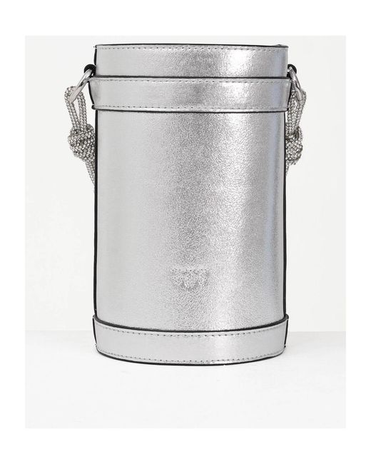Pinko Gray Mini Bucket Bag