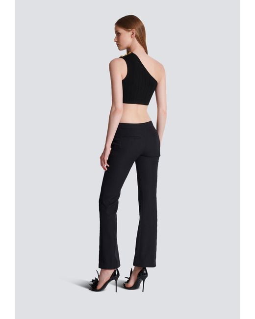 Balmain Black Low-Top Flared Trousers