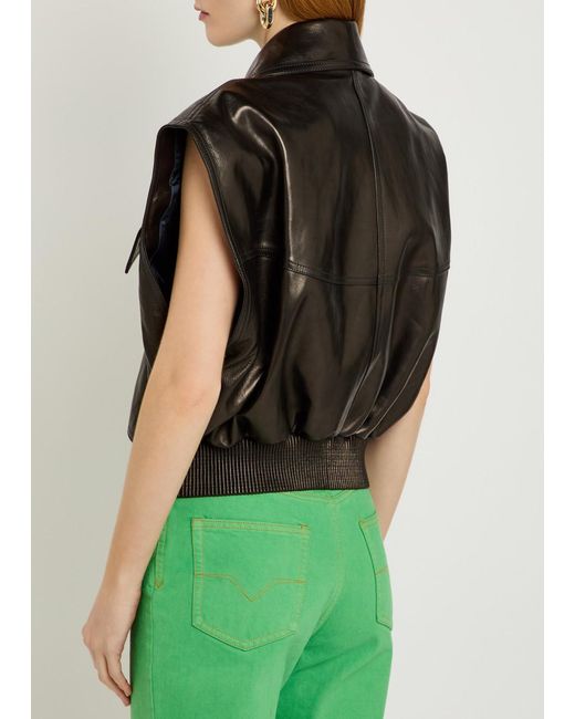Versace Black Stretch Leather Vest