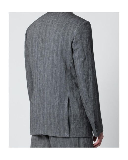 Dries Van Noten Gray Double-Breasted Jacket for men