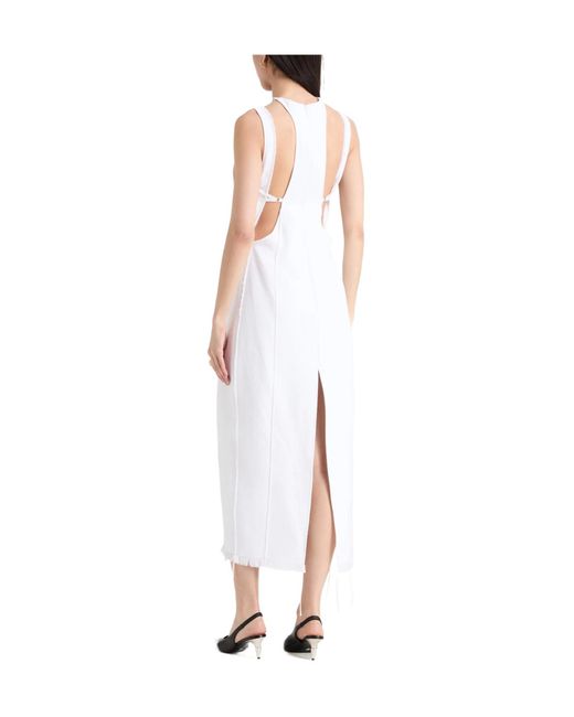 Jacquemus White Sleeveless Solid-Color Dress