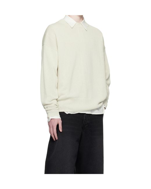 Studio Nicholson White Kami Knitwear for men