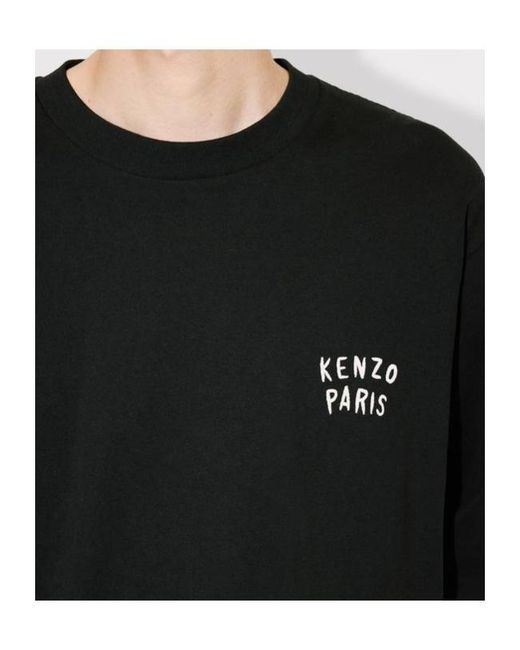 KENZO Black Boke Heart Long Sleeve T-Shirt for men