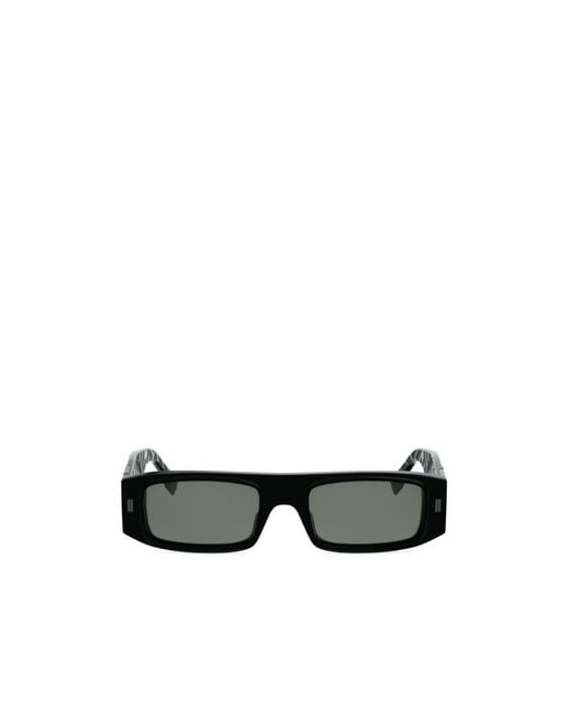 Fendi Black Eyewear Rectangle Frame Sunglasses