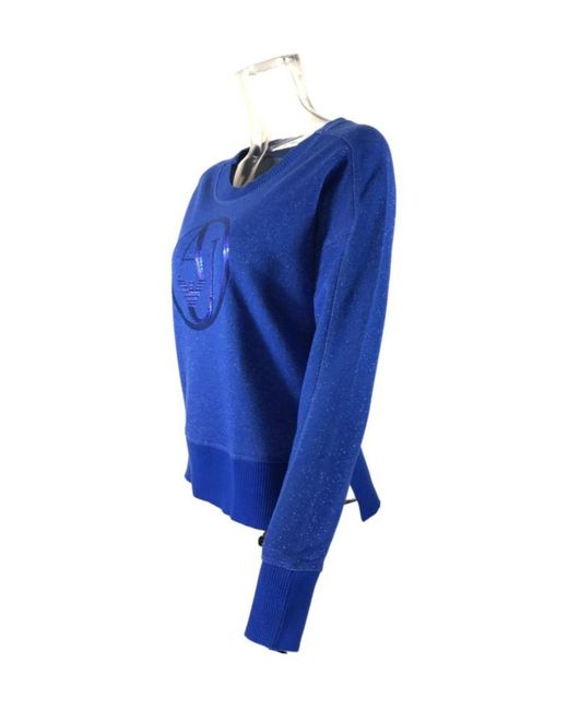 Armani Jeans Blue Round-Neck Long-Sleeved Sweater