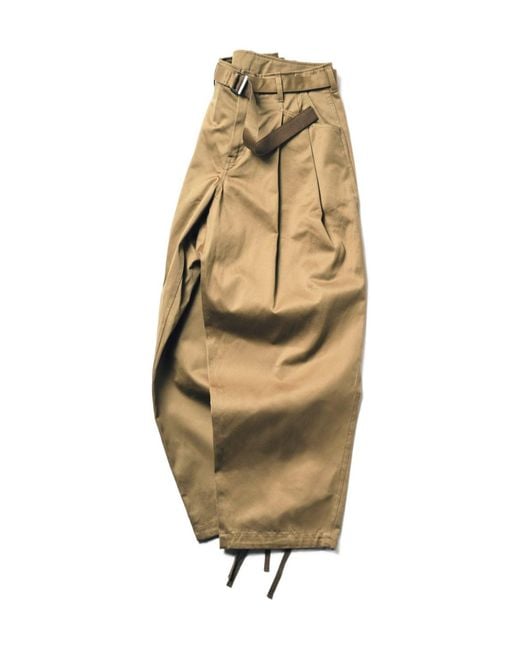 Sacai Natural Cotton Chino Pants for men