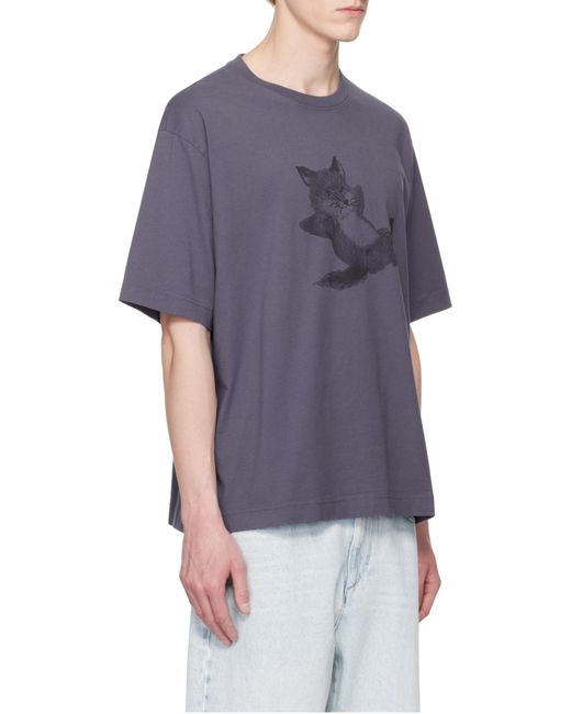Maison Kitsuné Blue Maison Kitsuné Chillax Print Oversize T-Shirt for men