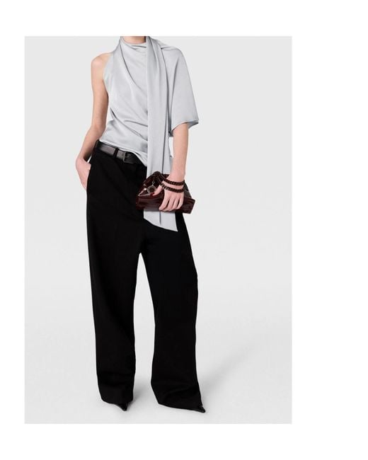 Stella McCartney Gray Draped Asymmetric Top