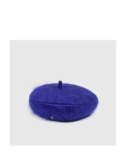 Gucci Blue Gg Felt Beret