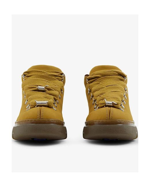 Burberry Brown Round-Toe Lace-Up Ankle Boots for men