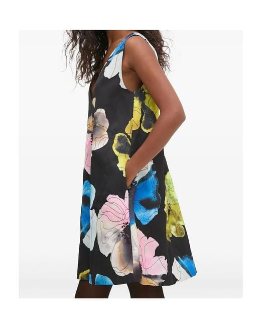 Stine Goya Blue Floral-Print Mini Dress