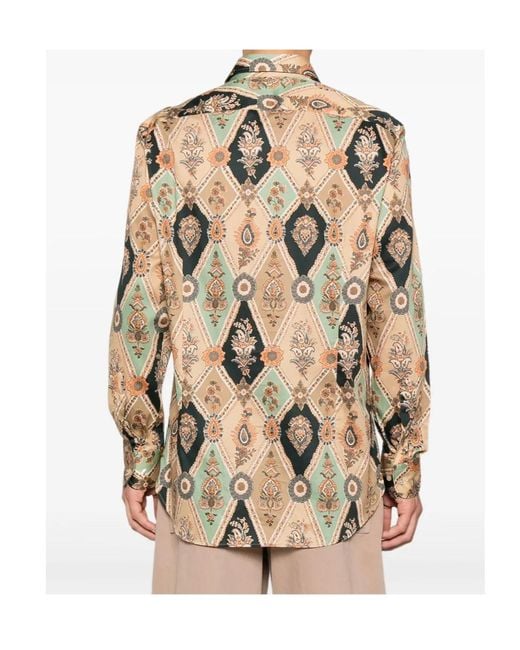 Etro Natural All-Over Paisley Printed Shirt for men