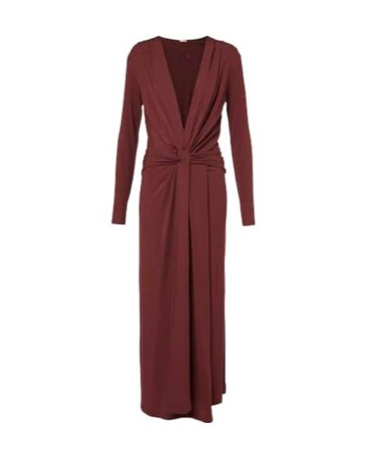 Johanna Ortiz Red Finding Yourself Draped Jersey Maxi Dress