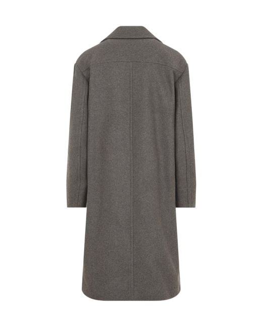 Dries Van Noten Gray Double-Breasted Coat for men