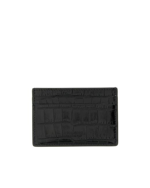 Tom Ford Black Embossed Cardholder for men