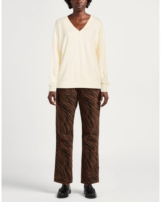 Sportmax White Lightweight V-Neck Long-Sleeve Knit Top