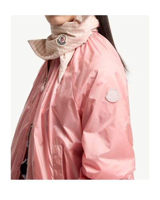 Moncler Pink Padded Cotton Blend Vichy Scarf