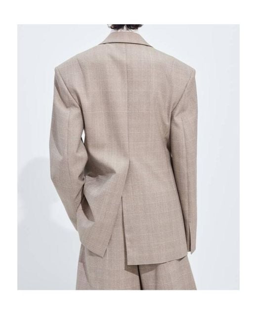 Bottega Veneta Natural Prince Of Wales Wool Jacket
