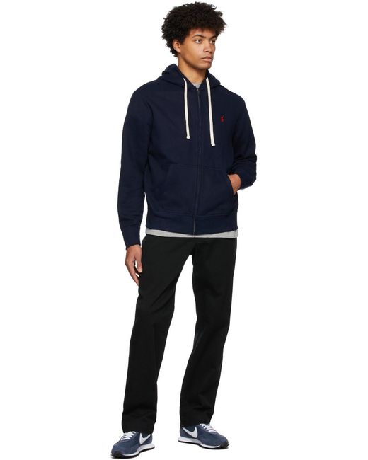 Polo Ralph Lauren Blue Logo Hooded Cardigan for men