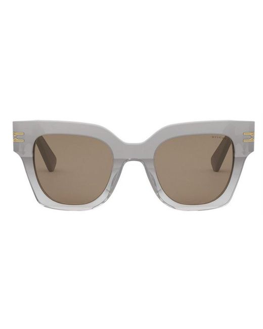 BVLGARI Gray B.zero1 Geometric Frame Sunglasses