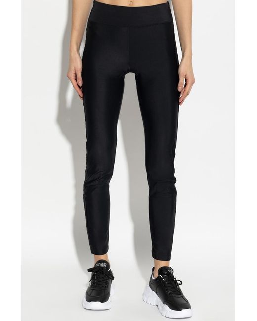 Versace Jeans Black Couture Logo Detailed Stretched Leggings