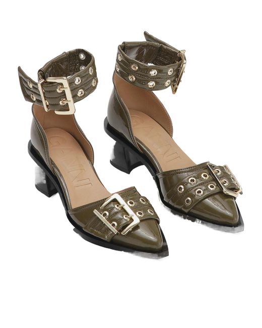 Ganni Metallic Retro High Heels