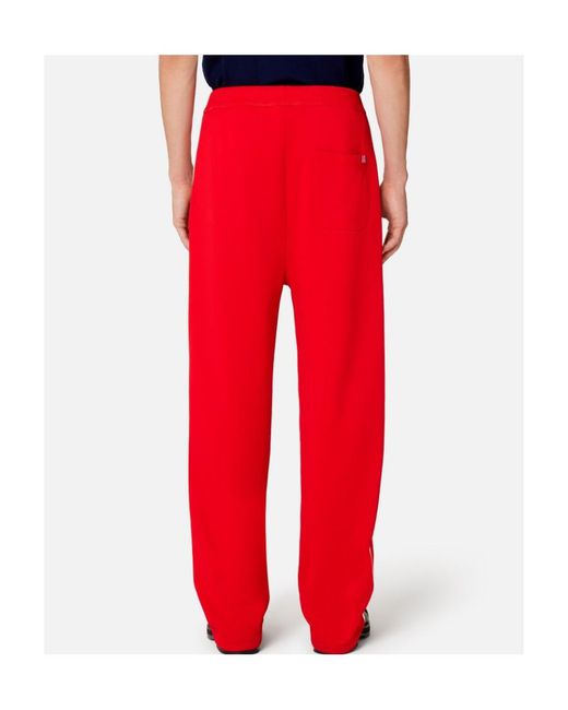AMI Red Side-Stripe Drawstring Track Pants for men