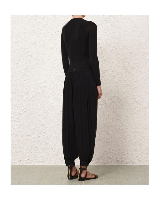 Zimmermann Black Luna Billow Harem Trousers